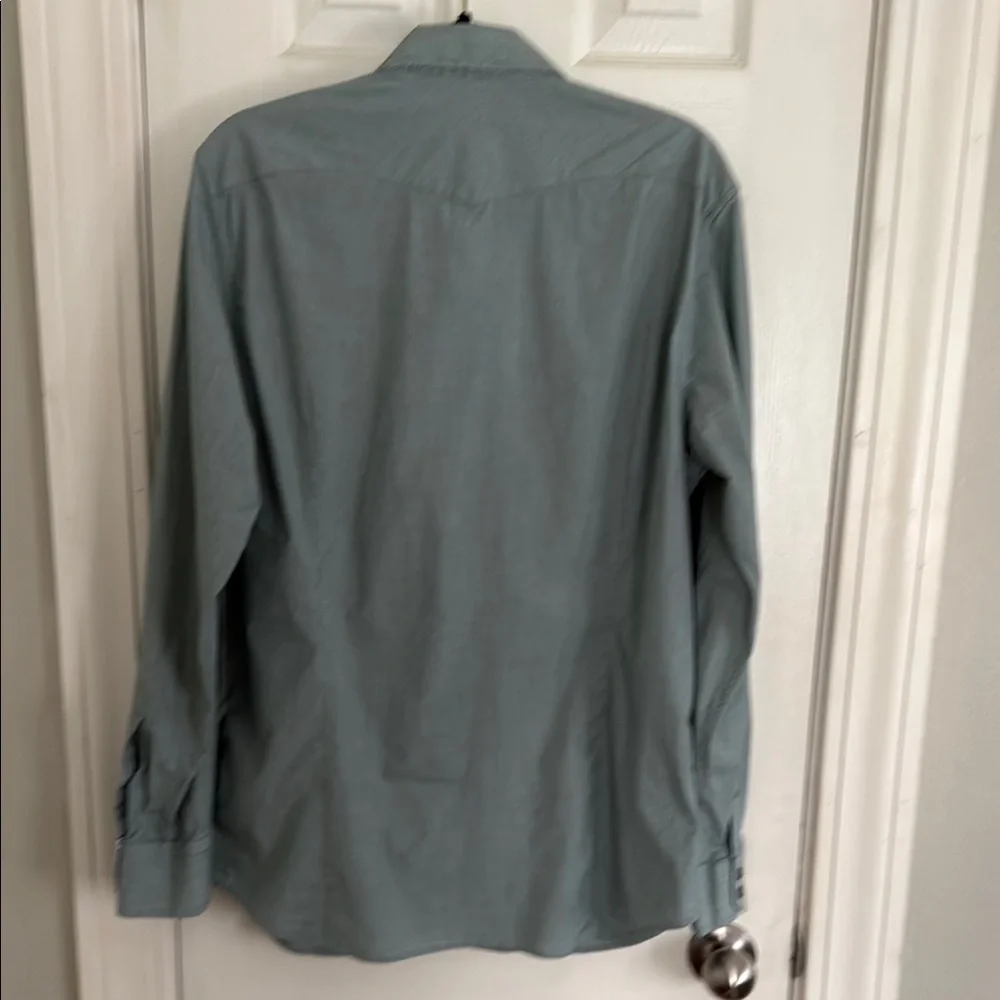Banana Republic Green Western Slim Fit Casual Button Down Shirt #209